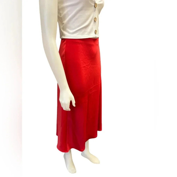 Rachel Zoe NWT Red Maxi Skirt Size 10 - Picture 2 of 9